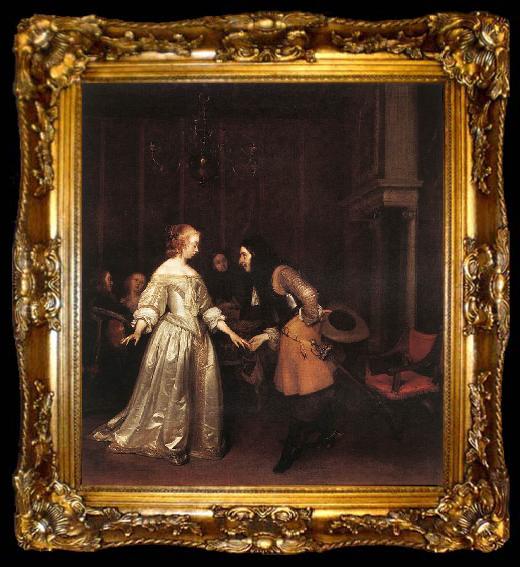 framed  TERBORCH, Gerard The Dancing Couple rt, ta009-2